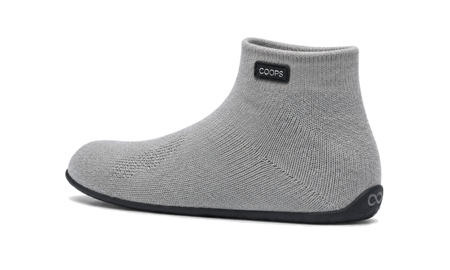 COOPS High Top in Ash Gray, rear three-quarter view