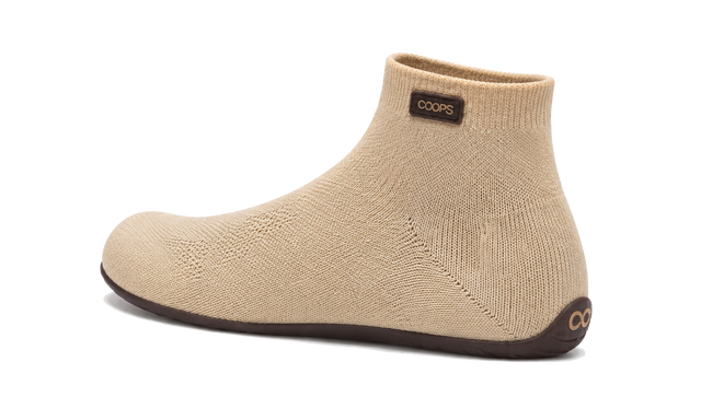 COOPS High Top in Sand, rear three-quarter view