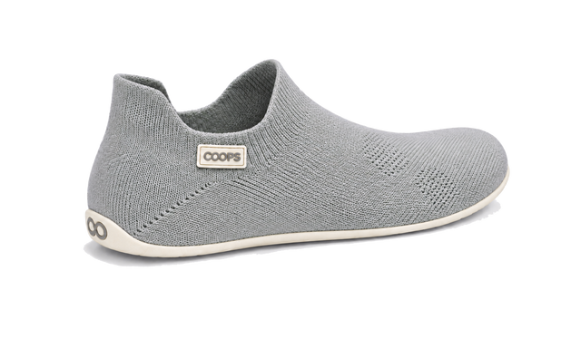 COOPS Low Top in Ash Gray, rear three-quarter view