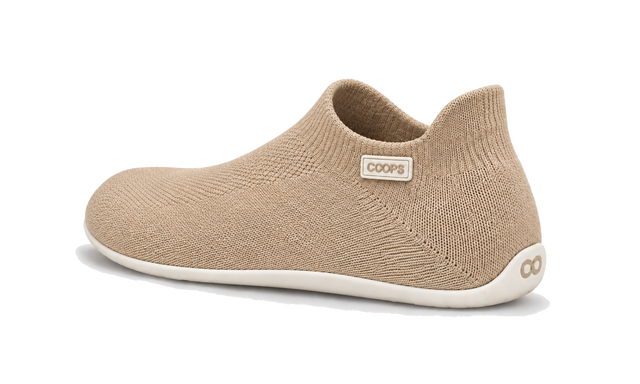 COOPS Low Top in Sand, rear three-quarter view