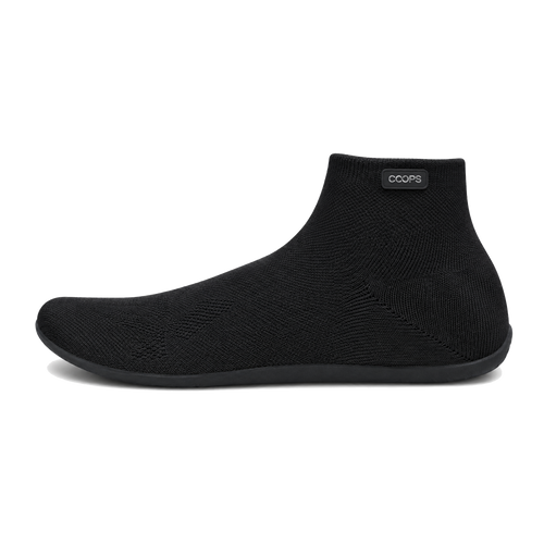 COOPS High Top sock shoe in Black, side view