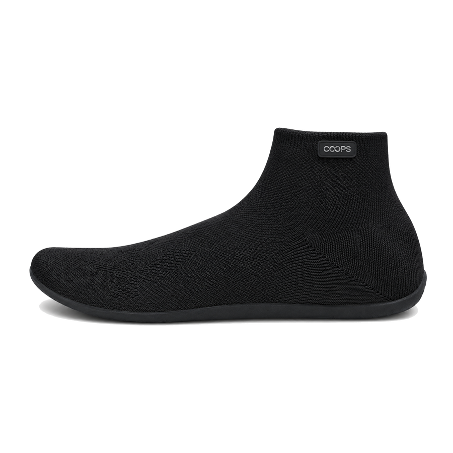 COOPS High Top sock shoe in Black, side view