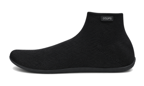 COOPS High Top sock shoe in Black, side view