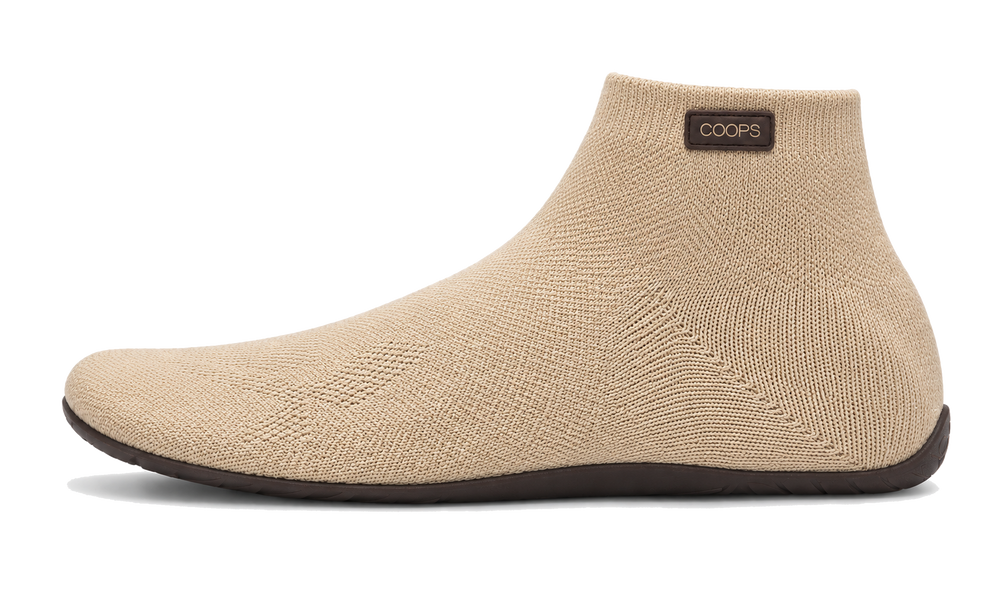 Sand COOPS high top sock shoe, side profile