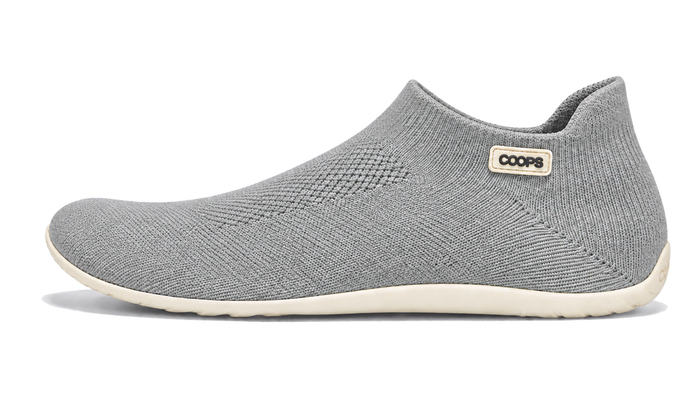 Ash Gray COOPS low top sock shoe, side profile