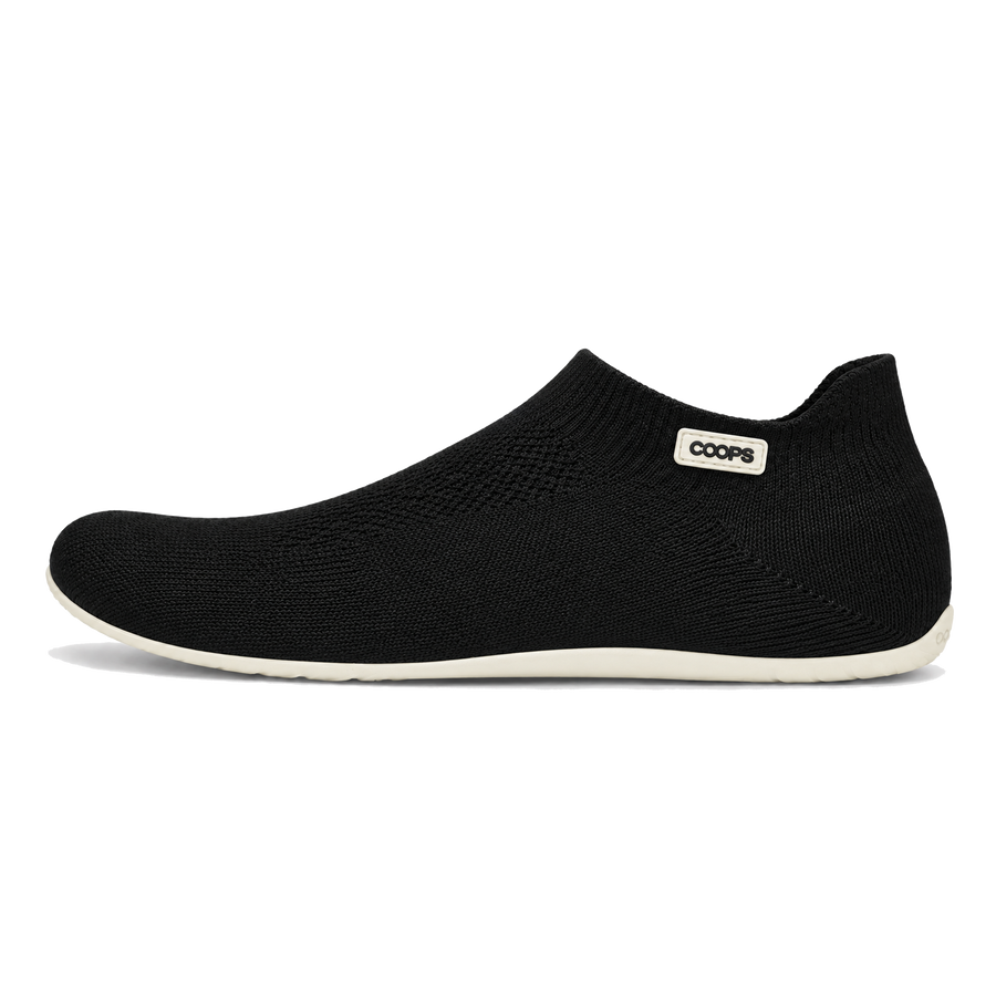 COOPS Low Top sock shoe in Black, side view
