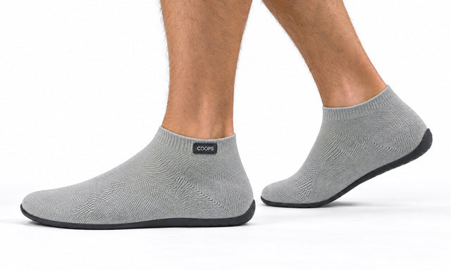 COOPS High Top in Ash Gray, worn by a man, walking