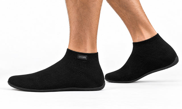 COOPS High Top in Black, worn by a man, walking